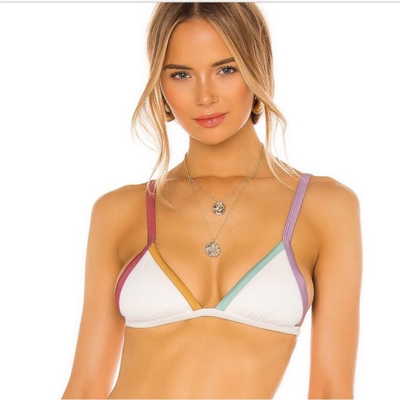 Beach Riot Multicolor Triangle Bikini Top - Picture 1 of 5